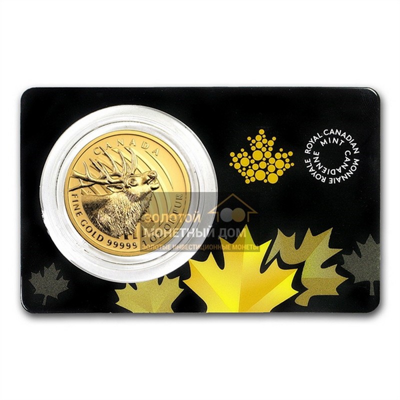 Комиссия: Золотая инвестиционная монета Канады «Олень» 2017 г.в., 31,1 г чистого золота (проба 0,99999)