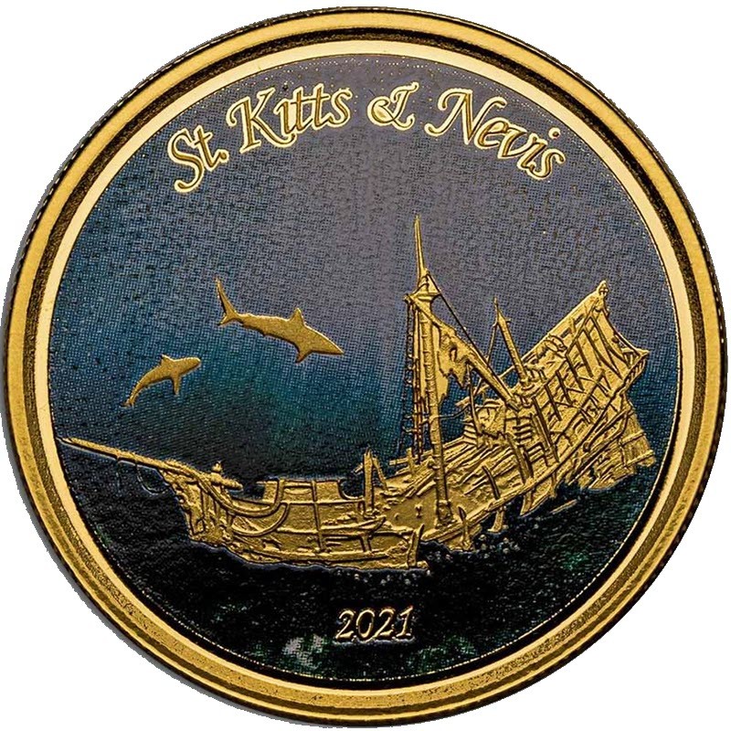 Золотая монета Сент-Китс и Невис 