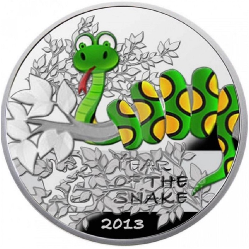 Серебряная монета Ниуэ "Год Змеи" 2012 г.в., 15.55 г чистого серебра (Проба 0,925)