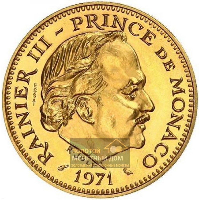 Комиссия: Золотая монета Монако «Князь Монако Ренье III» 1971 г.в., 35.6 г чистого золота (проба 0,920)