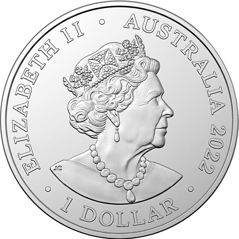 Серебряная монета Австралии "Австралийские зоопарки: Суматранский слон" 2022 г.в., 31.1 г чистого серебра (Проба 0,999)