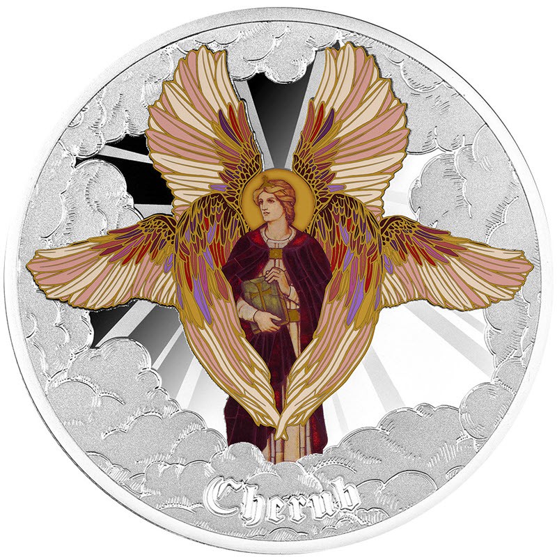 Серебряная монета Ниуэ "Херувим" 2021 г.в., 31.1 г чистого серебра (Проба 0,999)