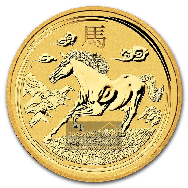 Комиссия: Золотая монета Австралии «Год Лошади» 2014 г.в., 15,55 г чистого золота (проба 0,9999)