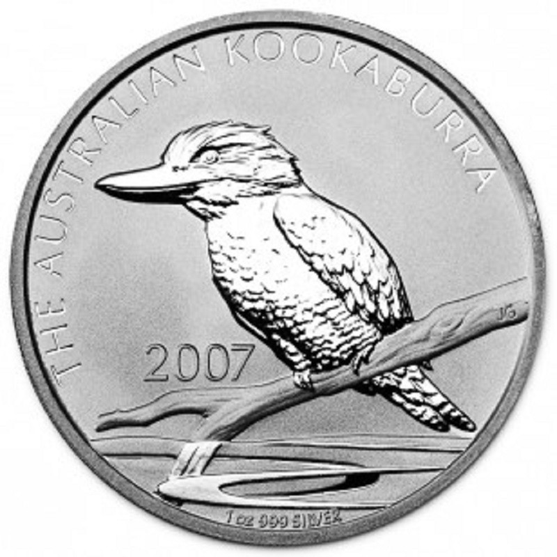Серебряная монета Австралии "Кукабарра" 2007 г.в., 31.1  чистого серебра (проба 0,999)
