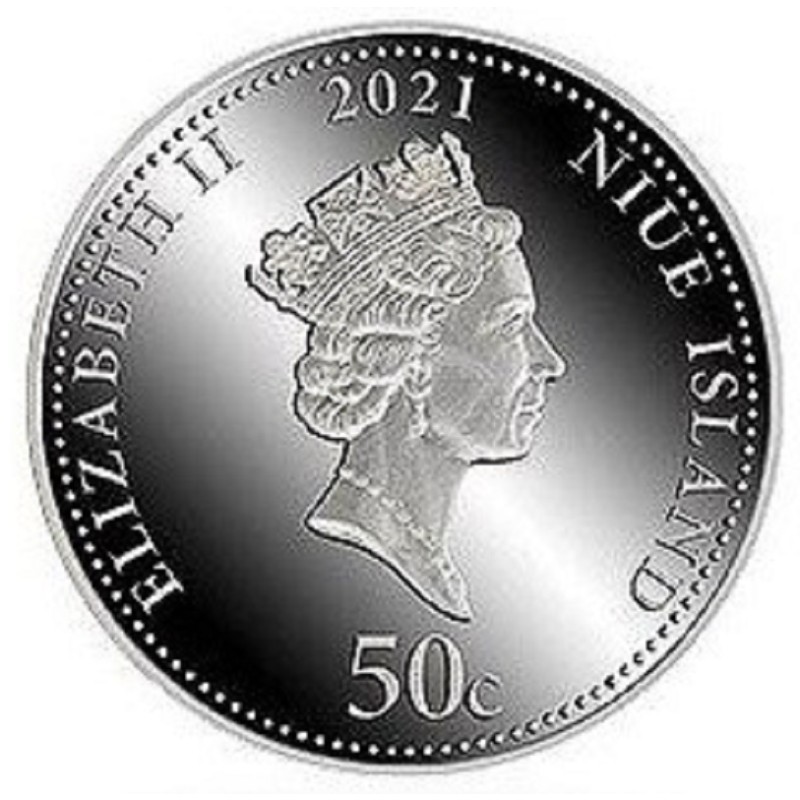 Серебряная монета Ниуэ "Год Быка (со звездами)" 2021 г.в., 7.78 г чистого серебра (Проба 0,925)