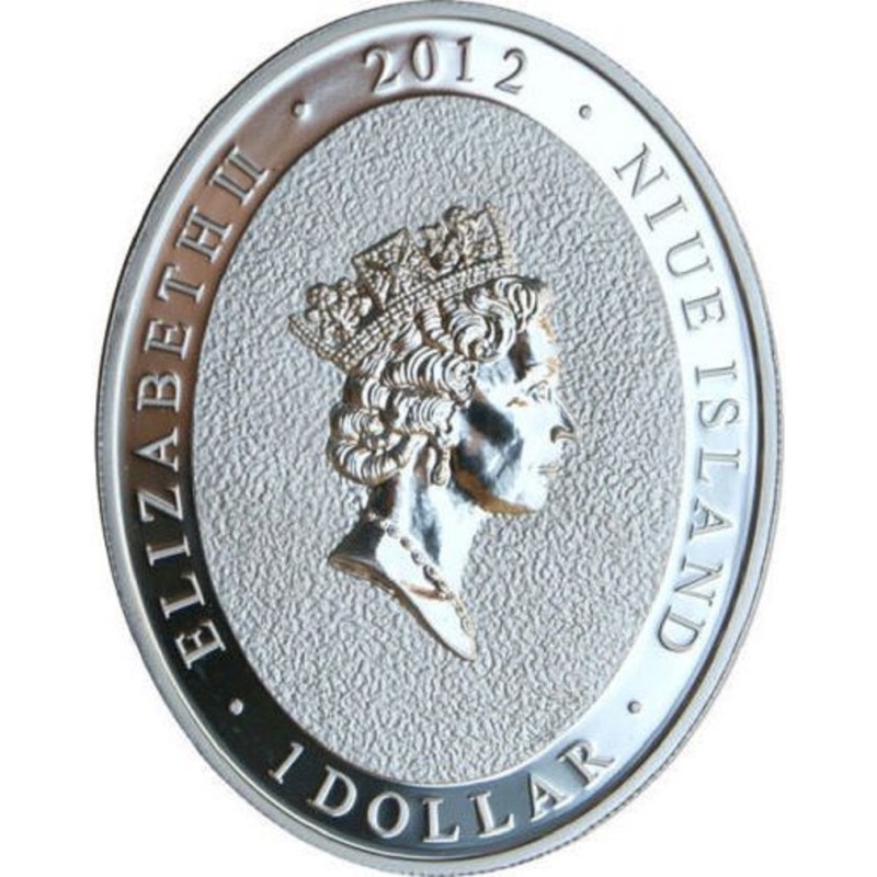 Серебряная монета Ниуэ "Год Дракона (с земным шаром)" 2012 г.в., 26.16 г чистого серебра (Проба 0,925)