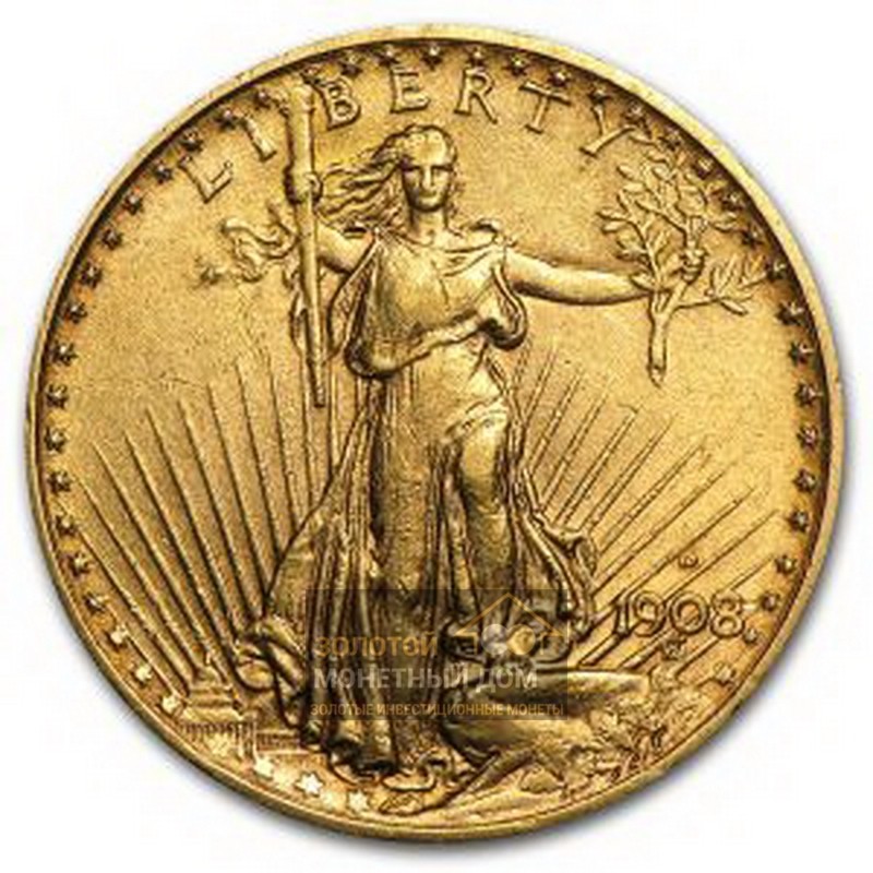 Комиссия: Золотая монета США «Двойной Орел. Шагающая Свобода» 30.09 г чистого золота (проба 0,900)