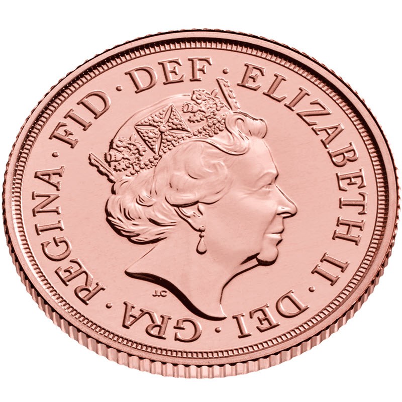 Золотая монета Великобритании "Соверен (с королевским гербом)" 2022 г.в., 7.32 г чистого золота (Проба 0,917)