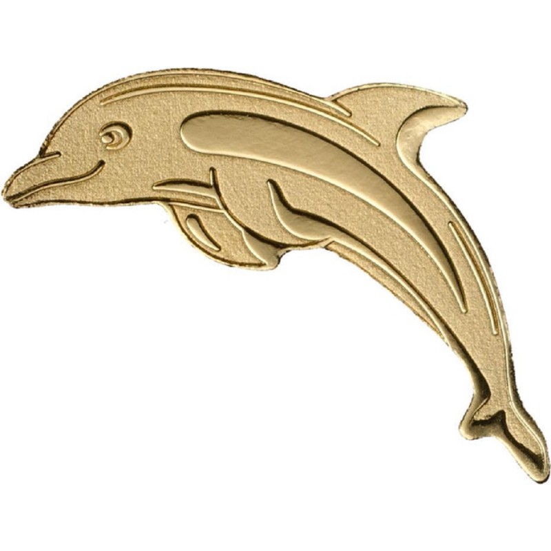 Золотая монета Палау "Золотой Дельфин" 2017 г.в., 0.5 г чистого золота (Проба 0,9999)