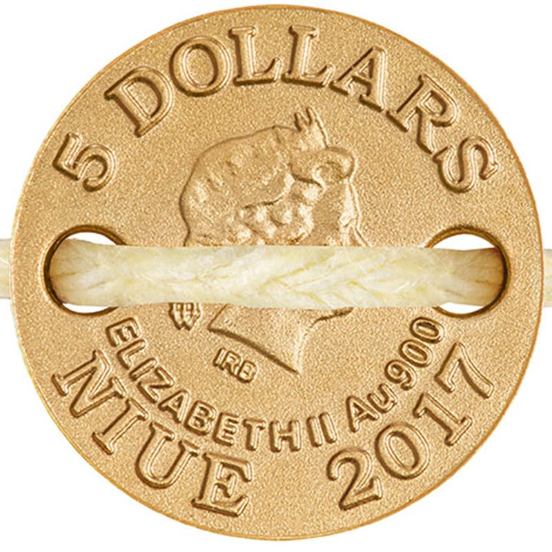 Золотая монета-подвеска Ниуэ "Знаки Зодиака - Близнецы" 2017 г.в., 0.9 г чистого золота (Проба 0,900)