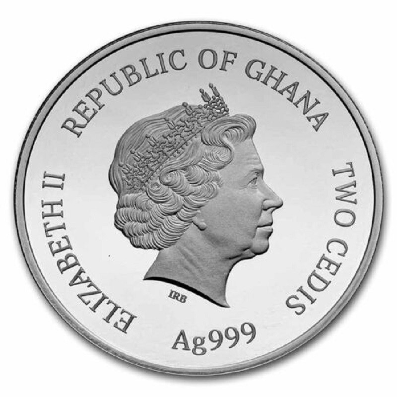 Серебряная монета Ганы "Детский Зодиак - Близнецы" 2022 г.в., 15.55 г чистого серебра (Проба 0,999)