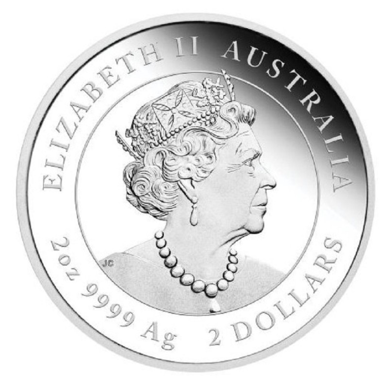 Серебряная монета Австралии "Лунный календарь III - Год Кролика", 2023 г.в., 62.2 г чистого серебра (Проба 9999)