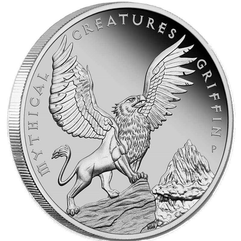 Платиновая монета Австралии "Грифон" 2022 г.в., 31.1 г чистой платины (Проба 9995)