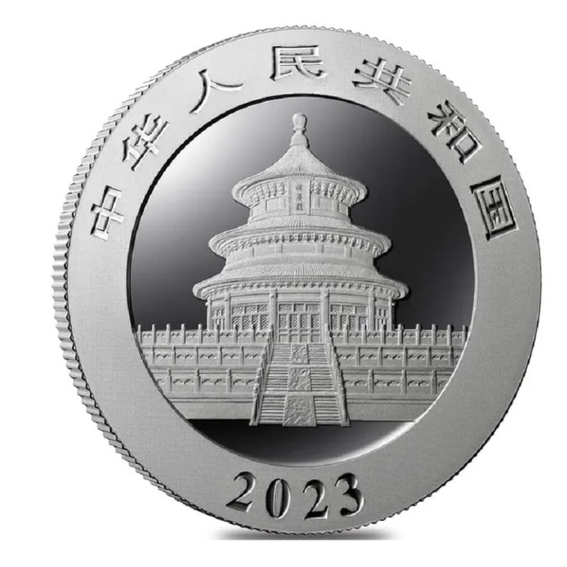 Серебряная монета Китая "Панда" 2023 г.в., 30 г чистого серебра (Проба 0,999)