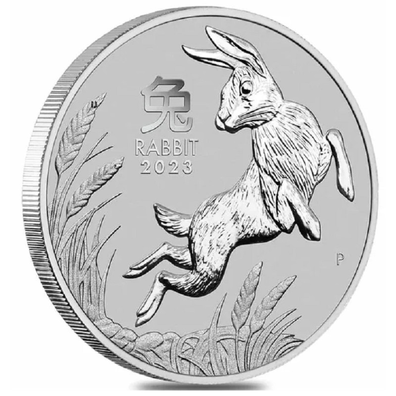 Платиновая монета Австралии "Год Кролика" 2023 г.в., 31.1 г чистой платины (Проба 0,9995)