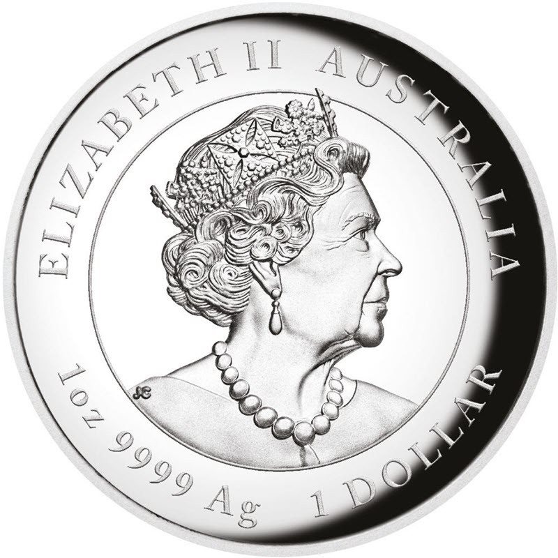 Серебряная монета Австралии "Год Кролика" 2023 г.в.(пруф, высокий рельеф), 31.1 г чистого серебра (Проба 0,9999)