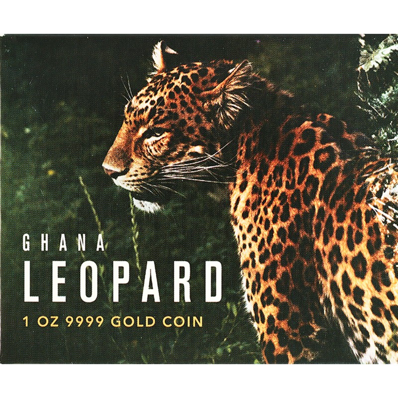 Комиссия: Золотая монета Ганы "Леопард" 2021 г.в. (пруф), 31.1 г чистого золота (проба 9999)