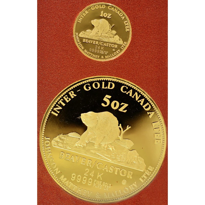 Комиссия: Набор из 2-х золотых жетонов Канады 
