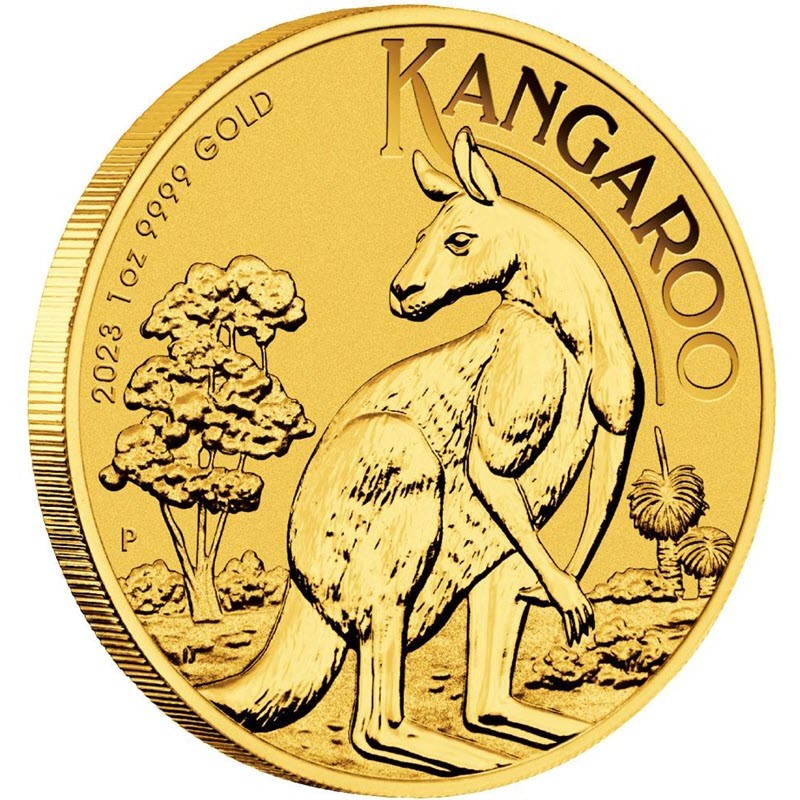 Золотая инвестиционная монета Австралии - Кенгуру 2023 г.в., 31.1 г чистого золота (проба 9999)