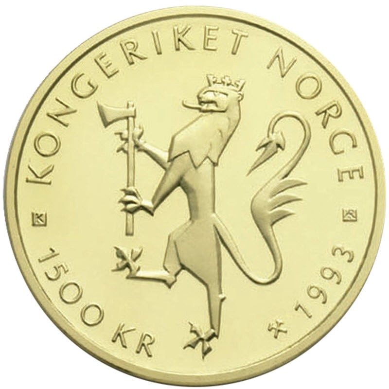 Комиссия: Золотая монета Норвегии "Чемпионат мира по велоспорту" 1993 г.в., 15.55 г чистого золота (проба 917)