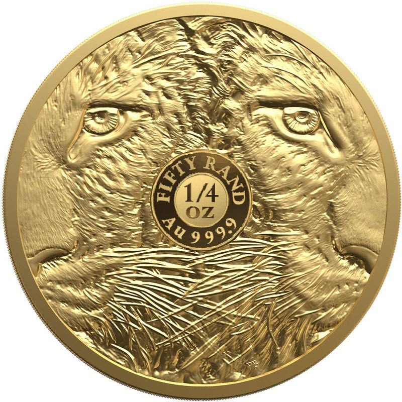 Золотая монета ЮАР "Большая пятерка - II: Леопард" 2023 г.в. (пруф), 7.78 г чистого золота (Проба 0,9999)