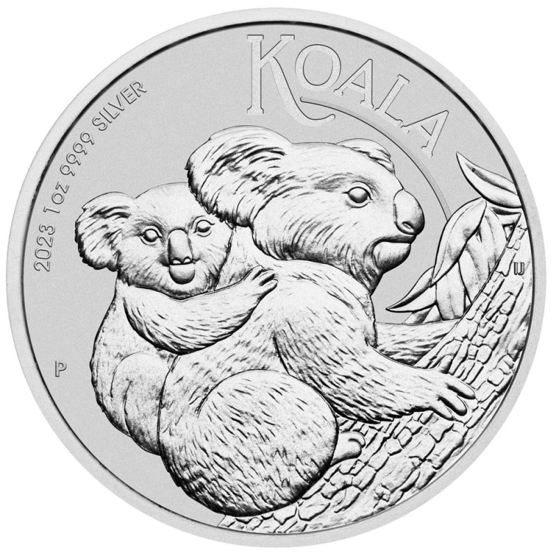 Серебряная монета Австралии "Коала" 2023 г.в., 31.1 г чистого серебра (Проба 0,9999)