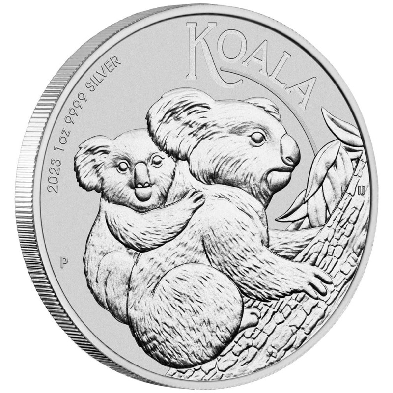 Серебряная монета Австралии "Коала" 2023 г.в., 31.1 г чистого серебра (Проба 0,9999)