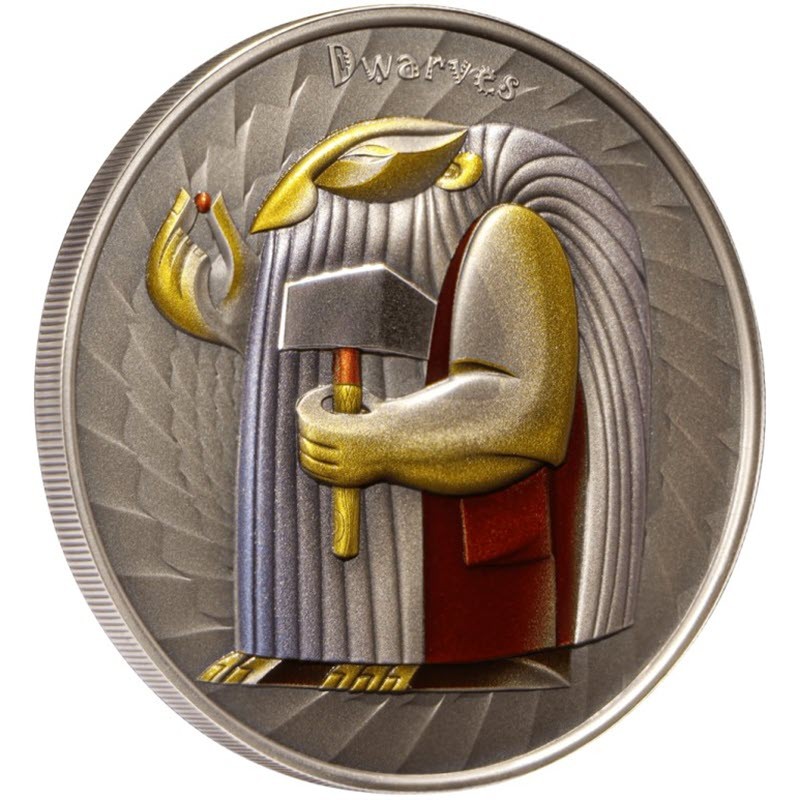 Серебряная монета Ниуэ "Мир Криптидов: Гном" 2023 г.в., 31.1 г чистого серебра (Проба 0,999)