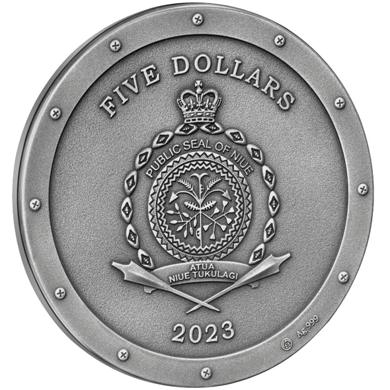 Серебряная монета Ниуэ "Коллекция Стимпанк: Металлическая пчела" 2023 г.в., 62.2 г чистого серебра (Проба 0,999)