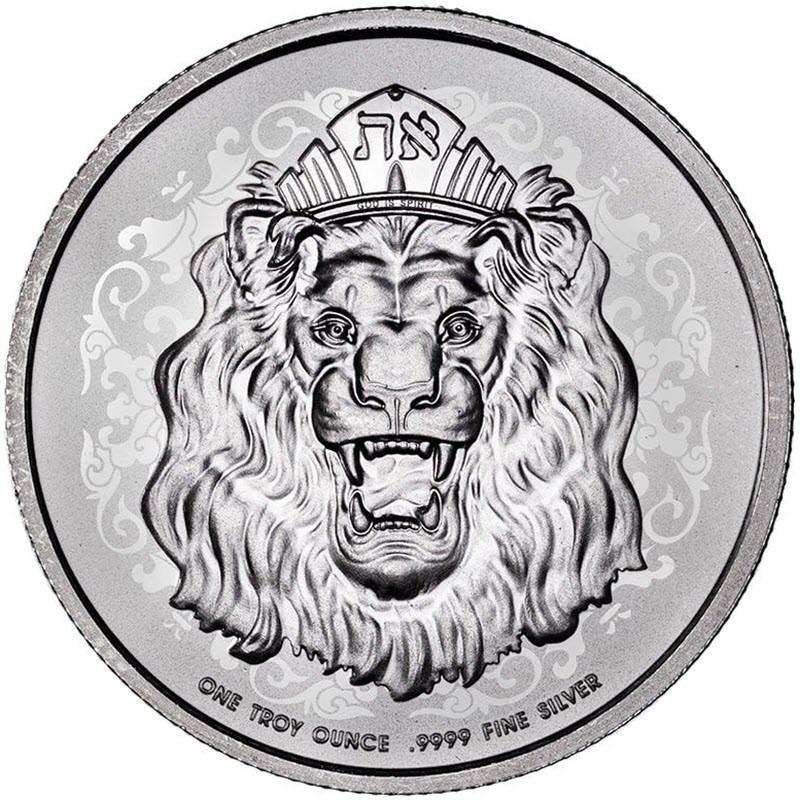 Серебряная монета Ниуэ «Рычащий лев» 2023 г.в., 31.1 г чистого серебра (проба 9999)