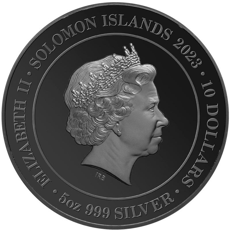 Серебряная монета Соломоновых островов "Год Кролика" 2023 г.в., (с позолотой), 155.5 г чистого серебра (проба 999)