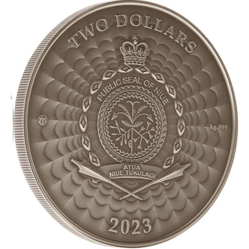 Серебряная монета Ниуэ "Мир Криптидов: Курупира" 2023 г.в., 31.1 г чистого серебра (Проба 0,999)