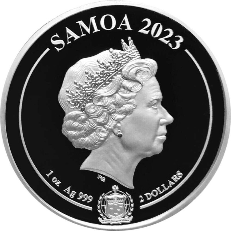 Серебряная монета Самоа "Золотой орел" 2023 г.в., 31.1 г чистого серебра (Проба 0,999)