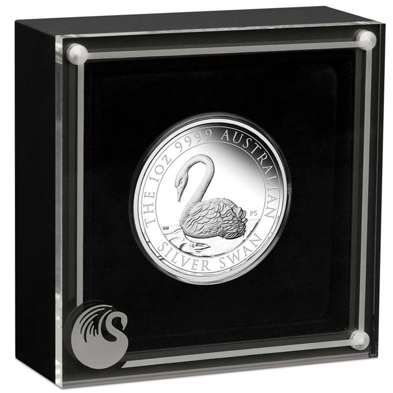 Серебряная монета Австралии "Лебедь", 2021 г.в., (пруф), 31.1 г чистого серебра (проба 9999)