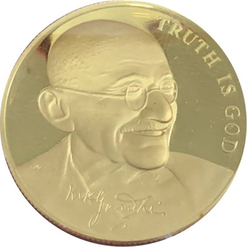 Комиссия: Золотая монета Мальты «Махатма Ганди» 2000 г.в., 31.1 г чистого золота (проба 9999)