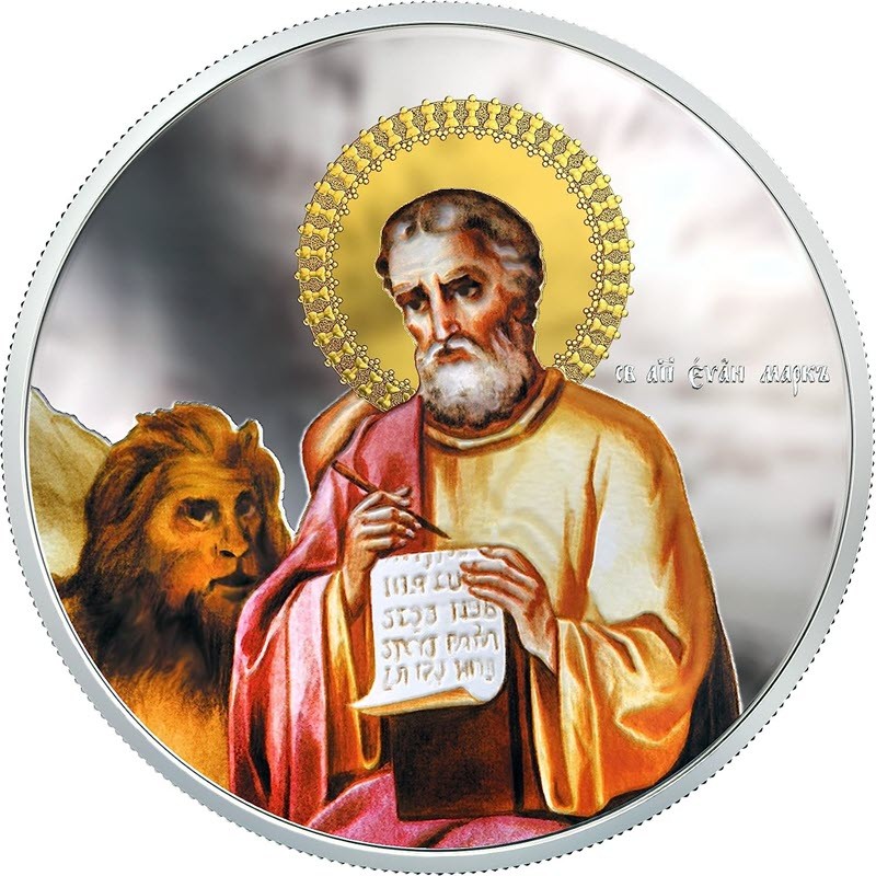 Набор из 4-х серебряных монет Ниуэ "Евангелисты" 2011 г.в., 4*31.1 г чистого серебра (проба 999)