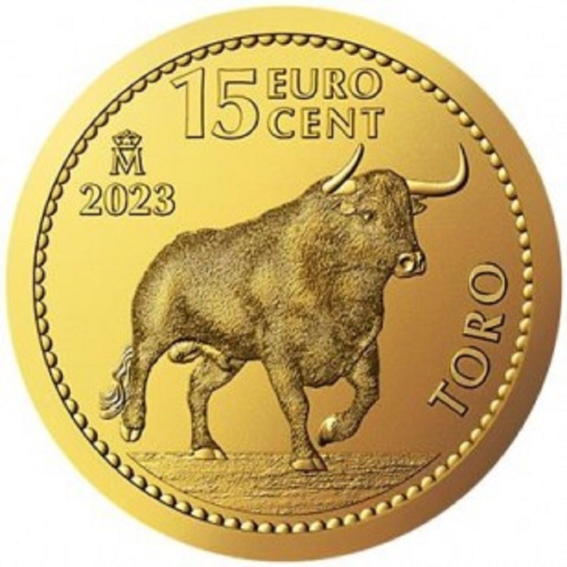 Золотая монета Испании "Бык" 2023 г.в., 3.11 г чистого золота (проба 9999)