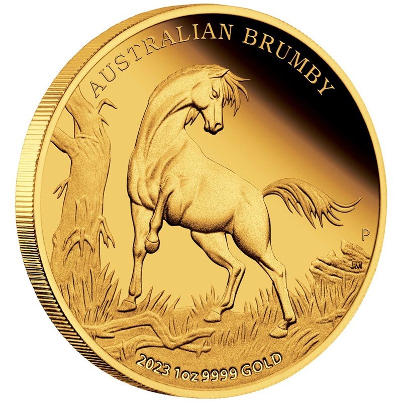 Золотая монета Австралии "Брамби" 2023 г.в., (пруф), 31.1 г чистого золота (проба 9999)