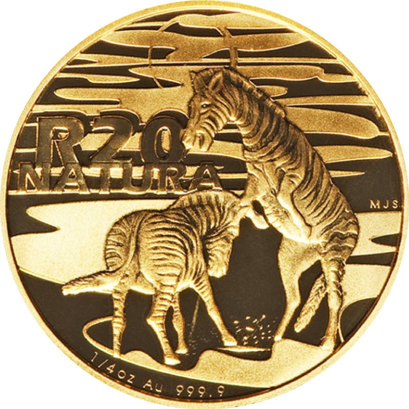 Золотая монета ЮАР «Зебра» 2013 г.в., 7.78 г чистого золота (проба 9999)