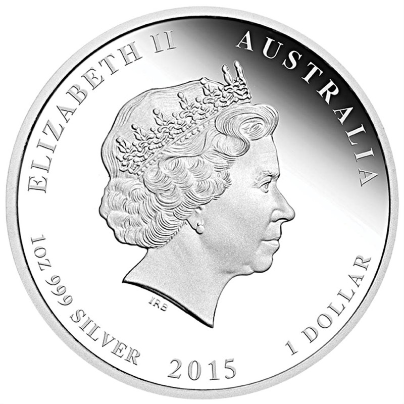Серебряная монета Австралии «Лунный календарь II - Год Козы» 2015 г.в., 31.1 г чистого серебра (проба 0.9999)