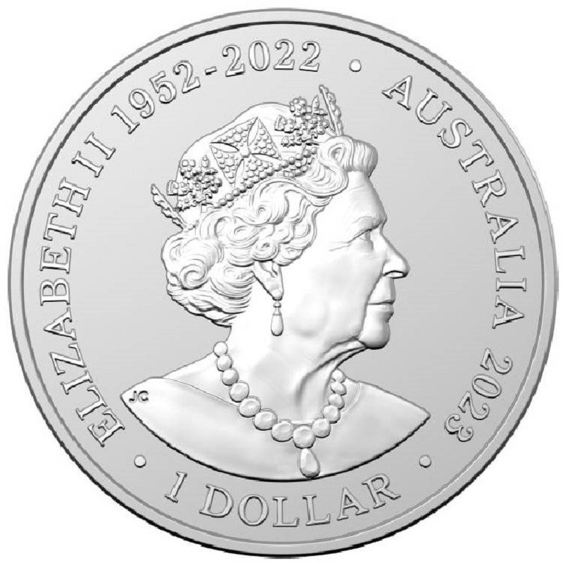 Серебряная монета Австралии "Австралийская Антарктическая территория: Императорский пингвин" 2023 г.в., 31.1 г чистого серебра (Проба 0,999)