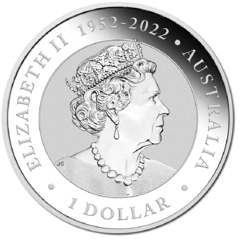 Серебряная монета Австралии «Страус Эму» 2023 г.в.(с цветным изображением), 31.1 г чистого серебра (проба 0.9999)