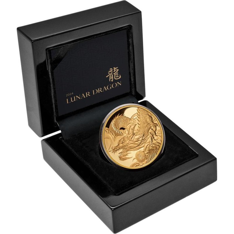 Золотая монета Ниуэ "Год Дракона" 2024 г.в. (пруф), 31.1 г чистого золота (Проба 0,9999)
