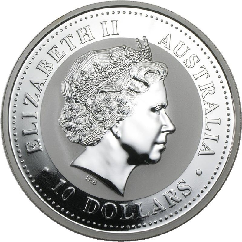 Серебряная монета Австралии «Год Дракона» 2000 г.в., 311 г чистого серебра (проба 999)