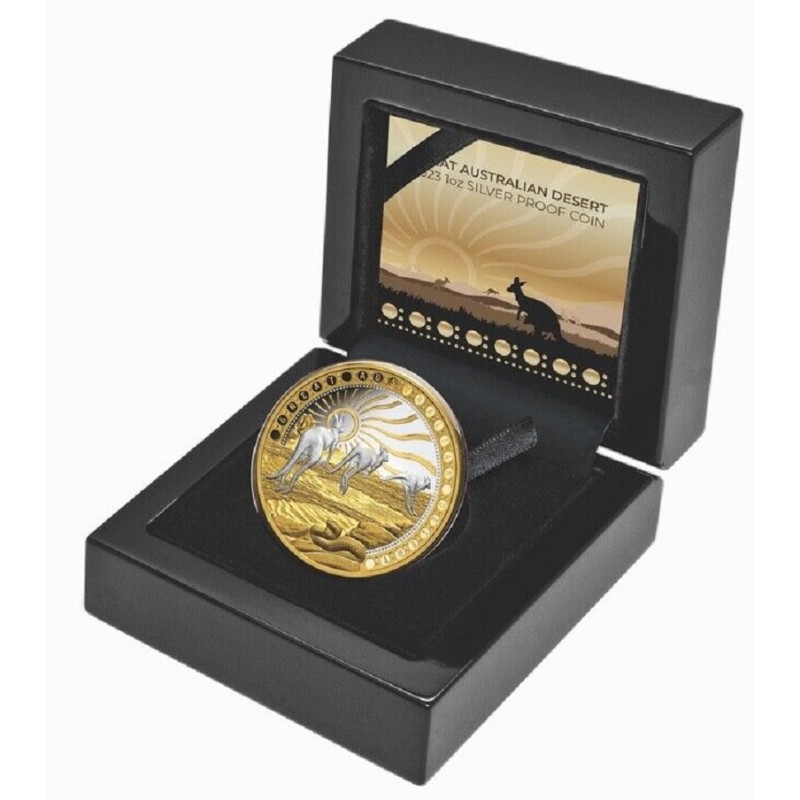 Золотая монета Ниуэ "Большая австралийская пустыня" 2023 г.в., 31.1 г чистого золота (Проба 0,9999)