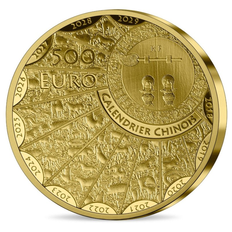 Золотая монета Франции "Год Дракона" 2024 г.в., 155.5 г чистого золота (Проба 0,999)
