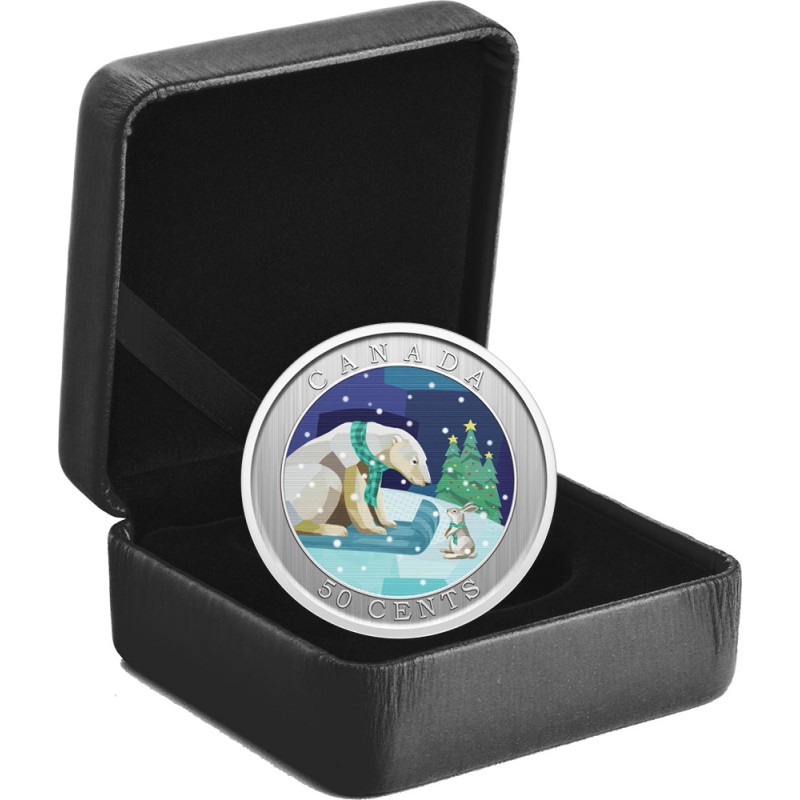 Медно-никелевая монета Канады "Праздничное катание на санках" 2023 г.в., 12.3 г медно-никелевого сплава