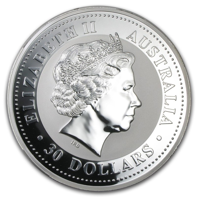 Серебряная монета Австралии "Год Кролика" 1999 г.в., 1000 г чистого серебра (проба 0,999)
