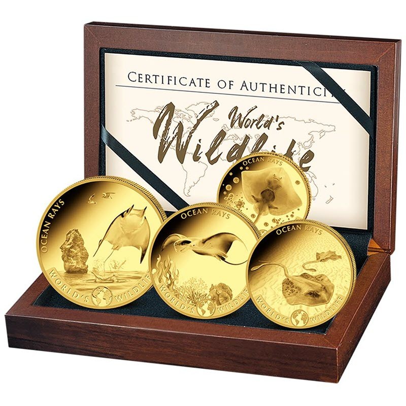 Набор из 4-х золотых монет Конго 