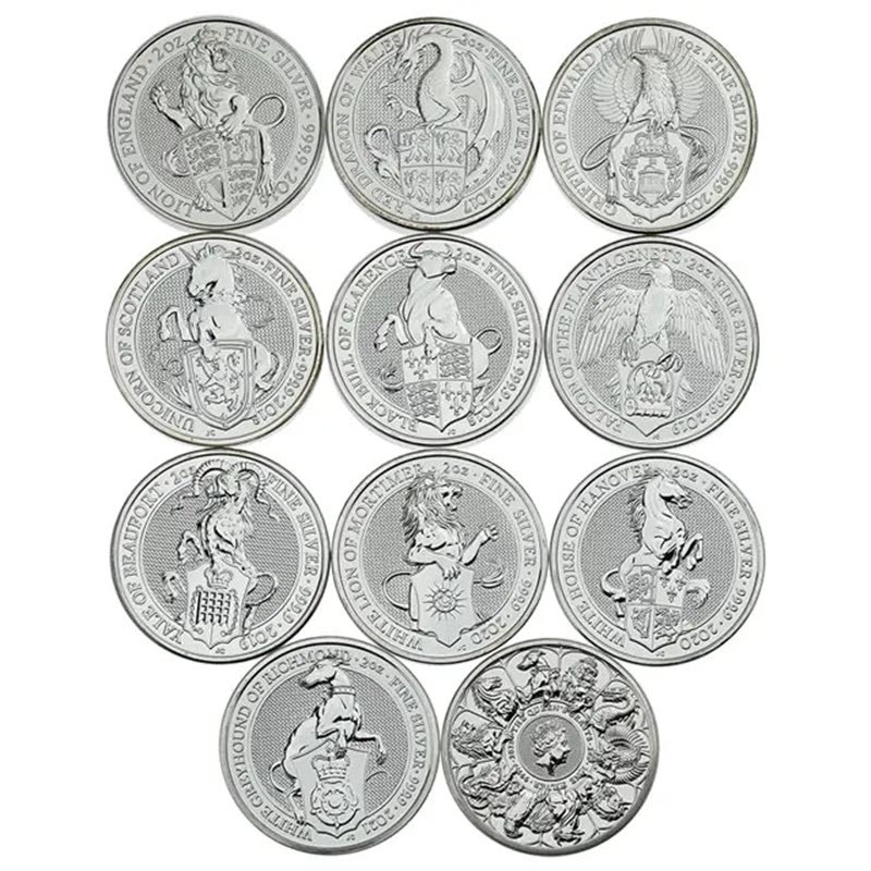 Набор из 11-ти серебряных монет Великобритании 